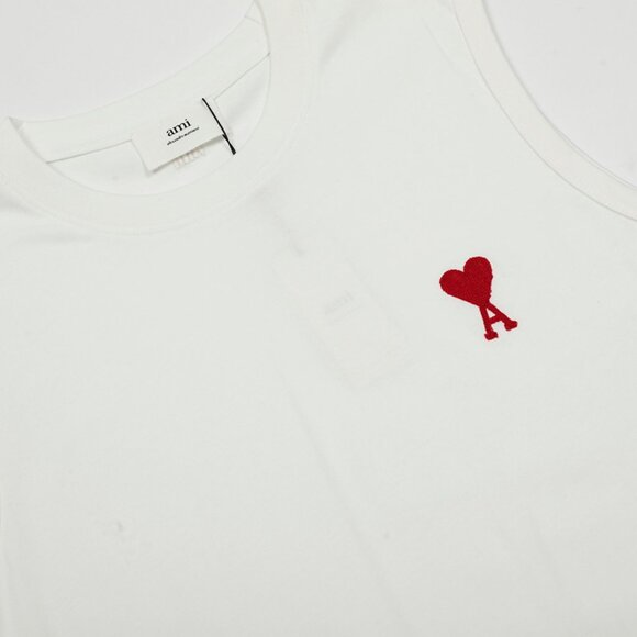 Ami White Sleeveless T Shirt - Picture 3 of 8